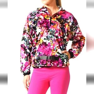 Adidas Multi-Color Floral Lightweight Pullover Windbreaker - Medium
